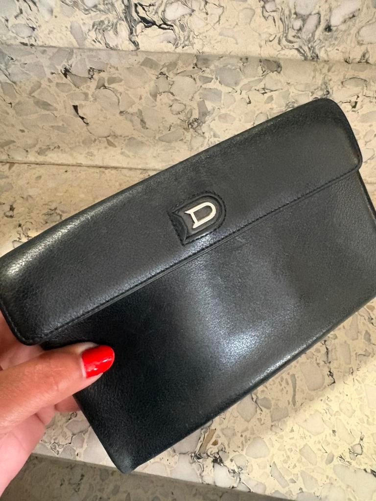 DELVAUX portemonnee marineblauw, Ophalen of Verzenden, Gebruikt