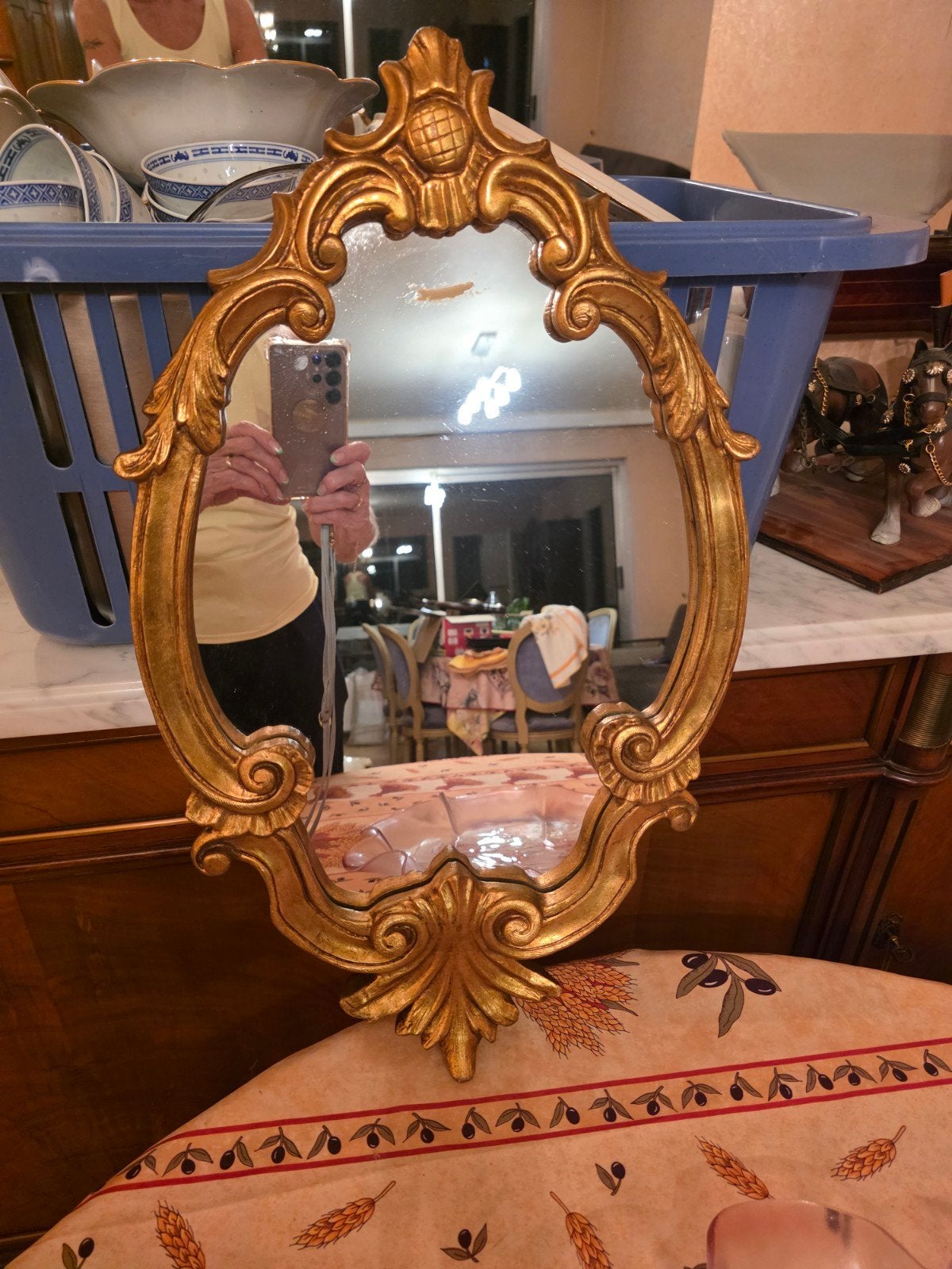 Miroir mural, Antiquités & Art, Enlèvement, Ovale, Moins de 50 cm, Moins de 100 cm