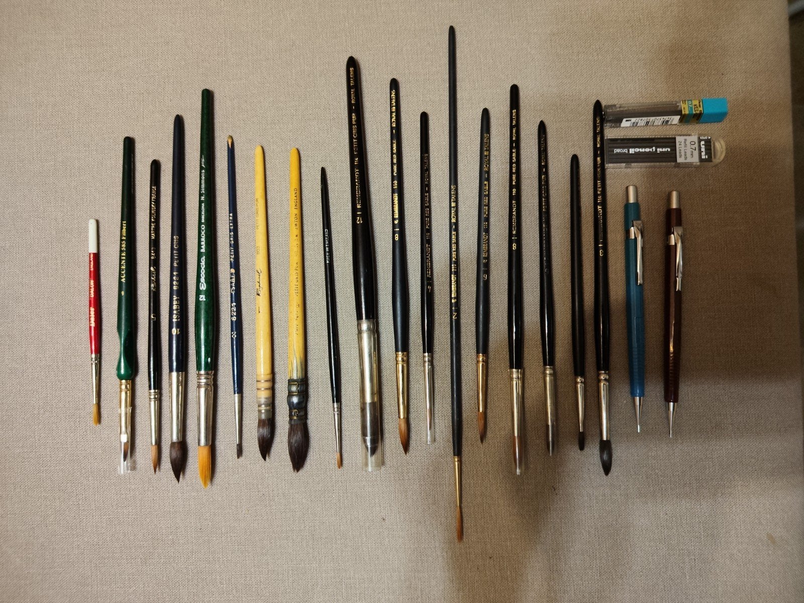 18 pinceaux pour aquarelle, etc., Hobby & Loisirs créatifs, Peinture, Enlèvement ou Envoi