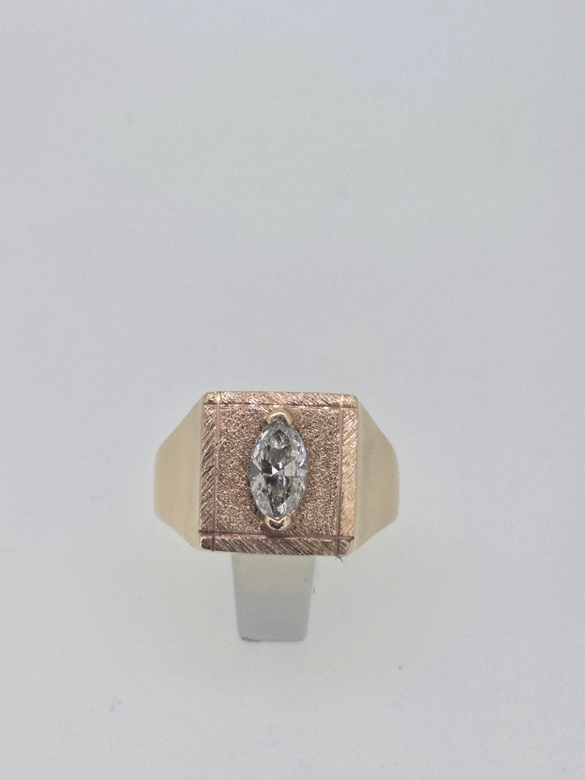 Chevalière diamants marquise, Bijoux, Sacs & Beauté, Enlèvement ou Envoi, Or, Or