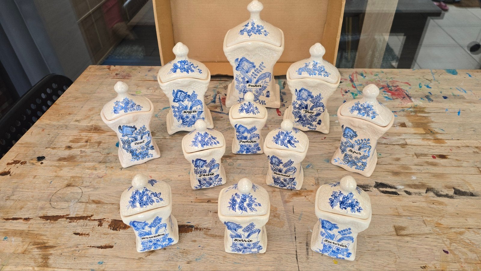 ​Landelijke Vintage Delfts Blauwe Voorraadset (11-delig) – A, Antiek en Kunst, Ophalen of Verzenden