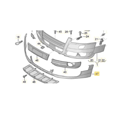 BAS DE PARE-CHOCS AVANT POUR AUDI A6 4F ALLROAD (04-08), Ophalen