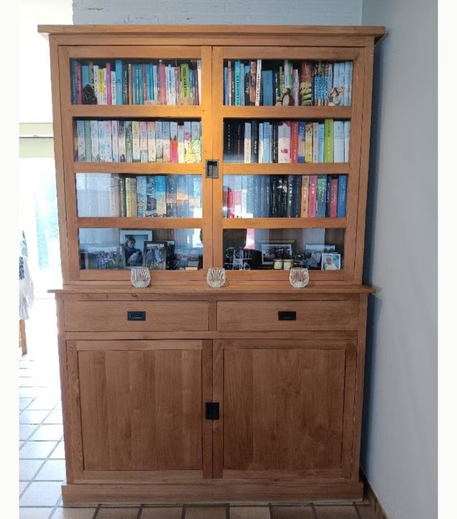 Vitrinekast in teak, Ophalen, Teakhout