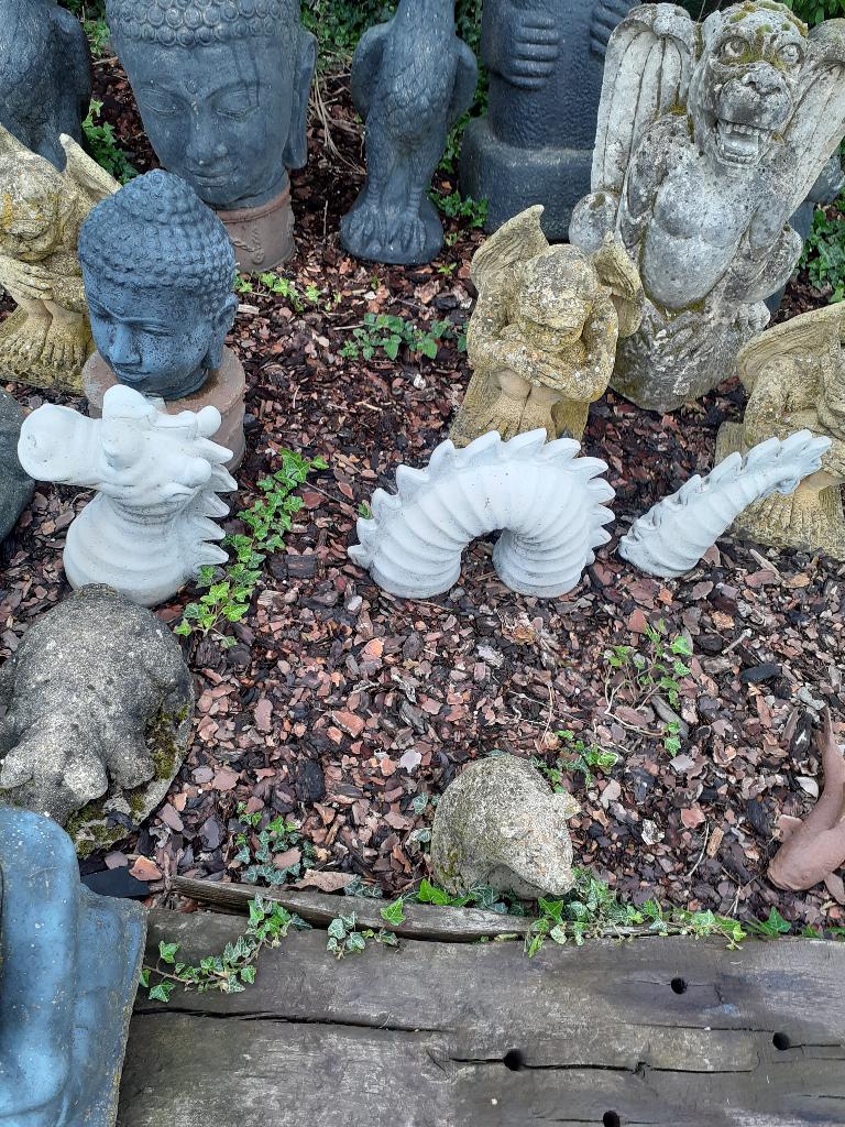 DRAGON EN PIERRE PATINEE, Jardin & Terrasse, Enlèvement, Neuf, Autres matériaux, Autres types