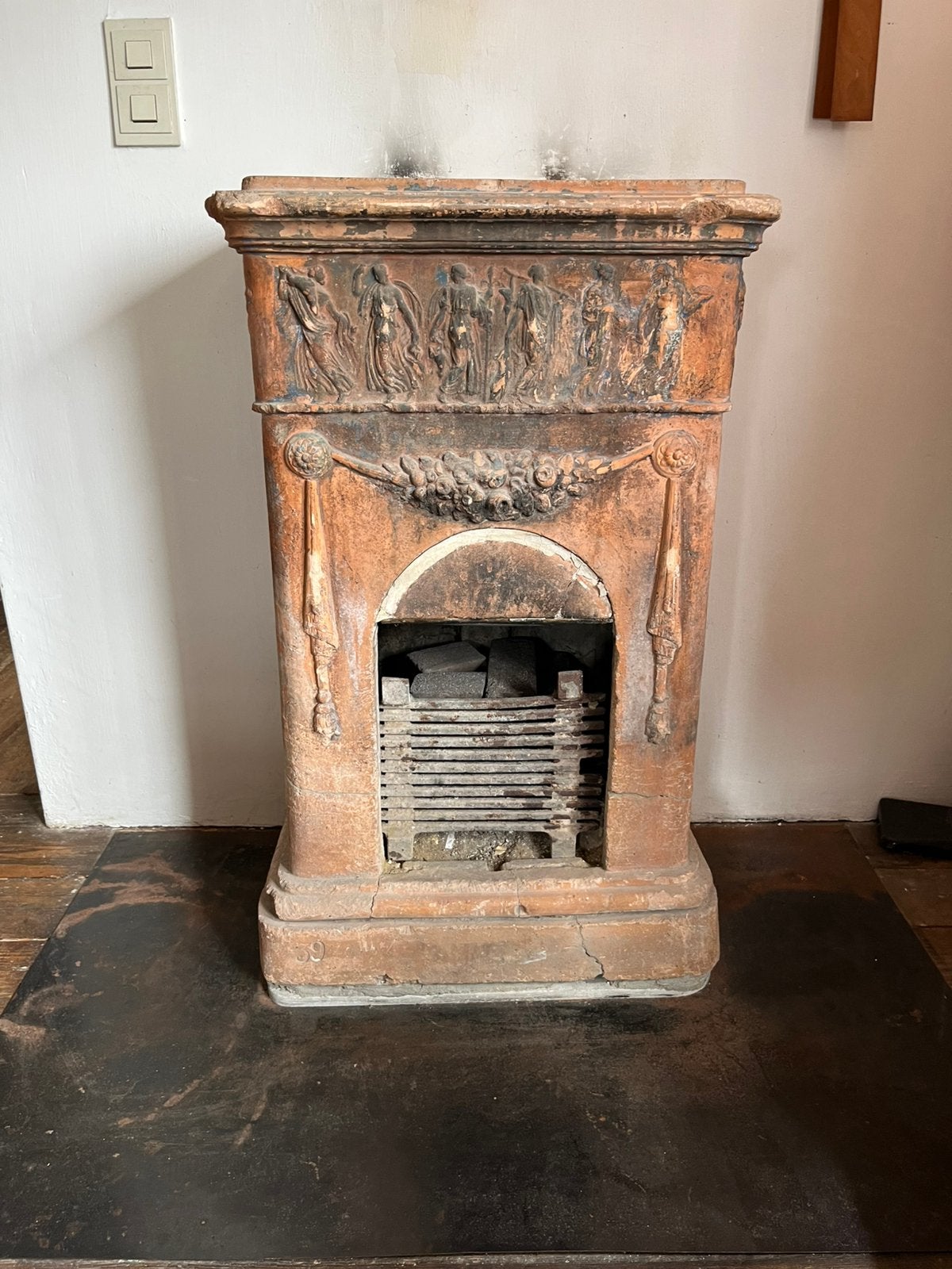 Feu a bois terracota, Enlèvement, Utilisé, Cheminée sur pied, Cheminée au bois