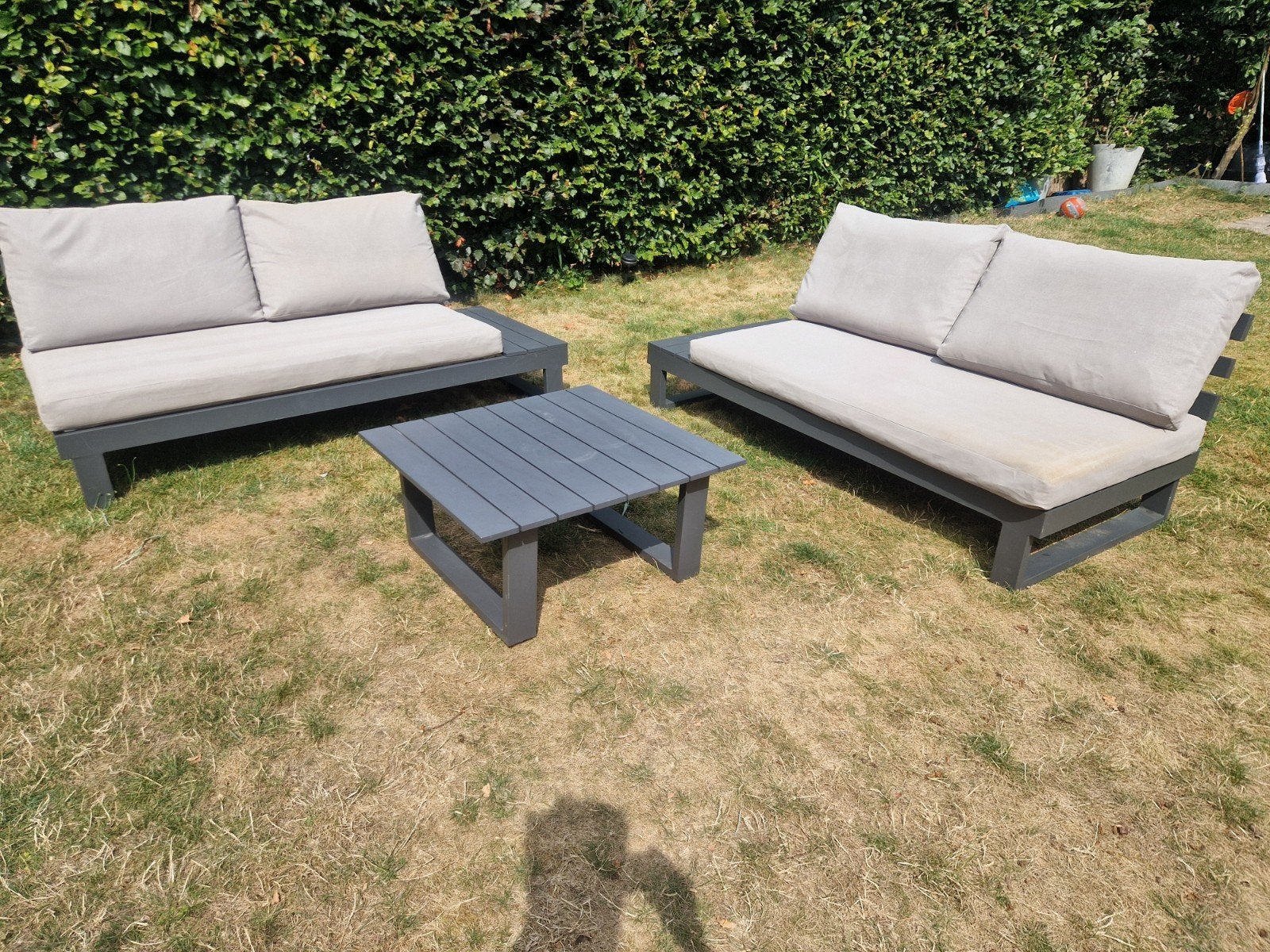 tuinsalon + tafeltje, Ophalen, Aluminium, Loungeset