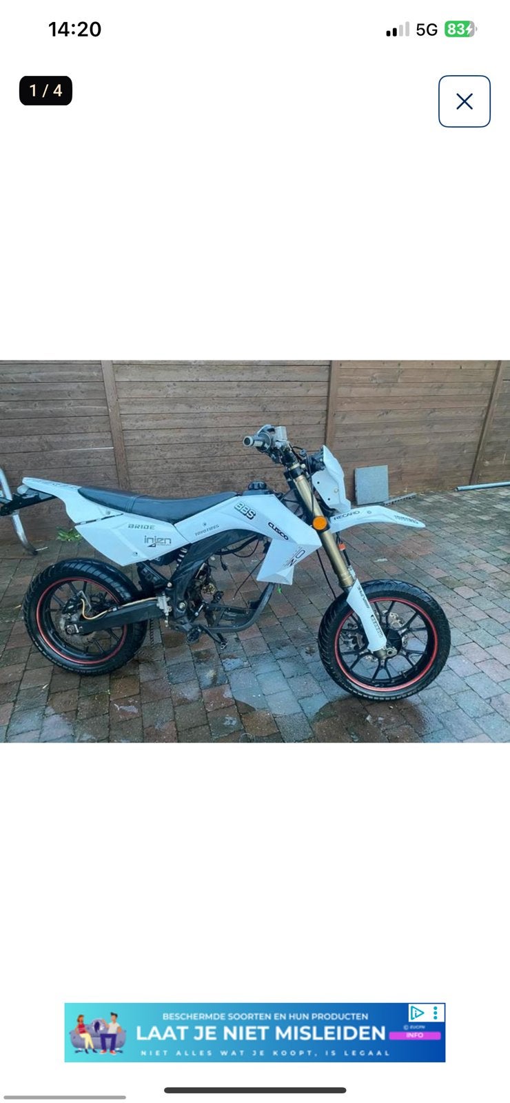 125cc motor zonder papieren, Vélos & Vélomoteurs, Enlèvement, Comme neuf