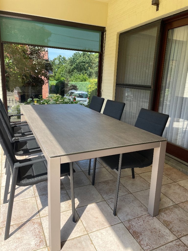 Buitentafel, Tuin en Terras, Tuintafels, Ophalen, Zo goed als nieuw, Rechthoekig, Overige materialen