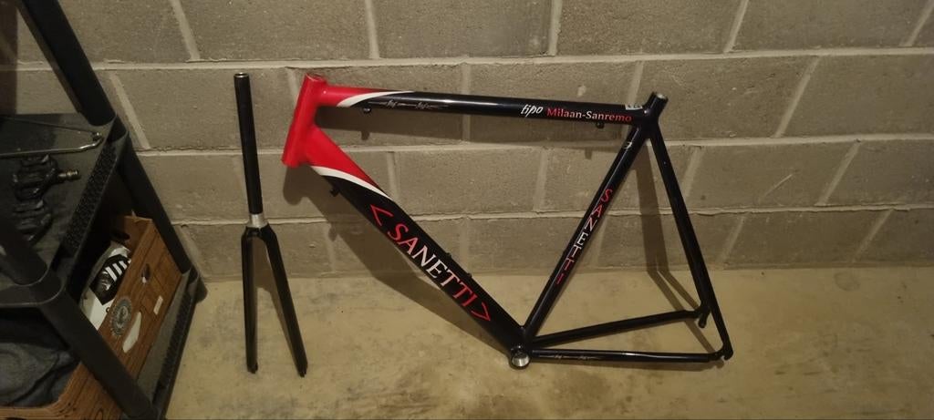 Fietskader alu Sanetti - maat 60, Fietsen en Brommers, Fietsonderdelen, Ophalen, Voorvork, Aluminium