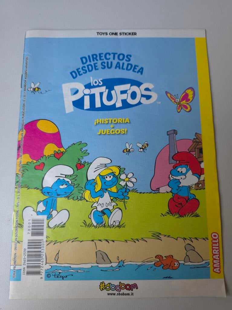 Petit livret jeux/bd Schtroumpf- jaune, Envoi, Utilisé, Différents Schtroumpfs, Bande dessinée