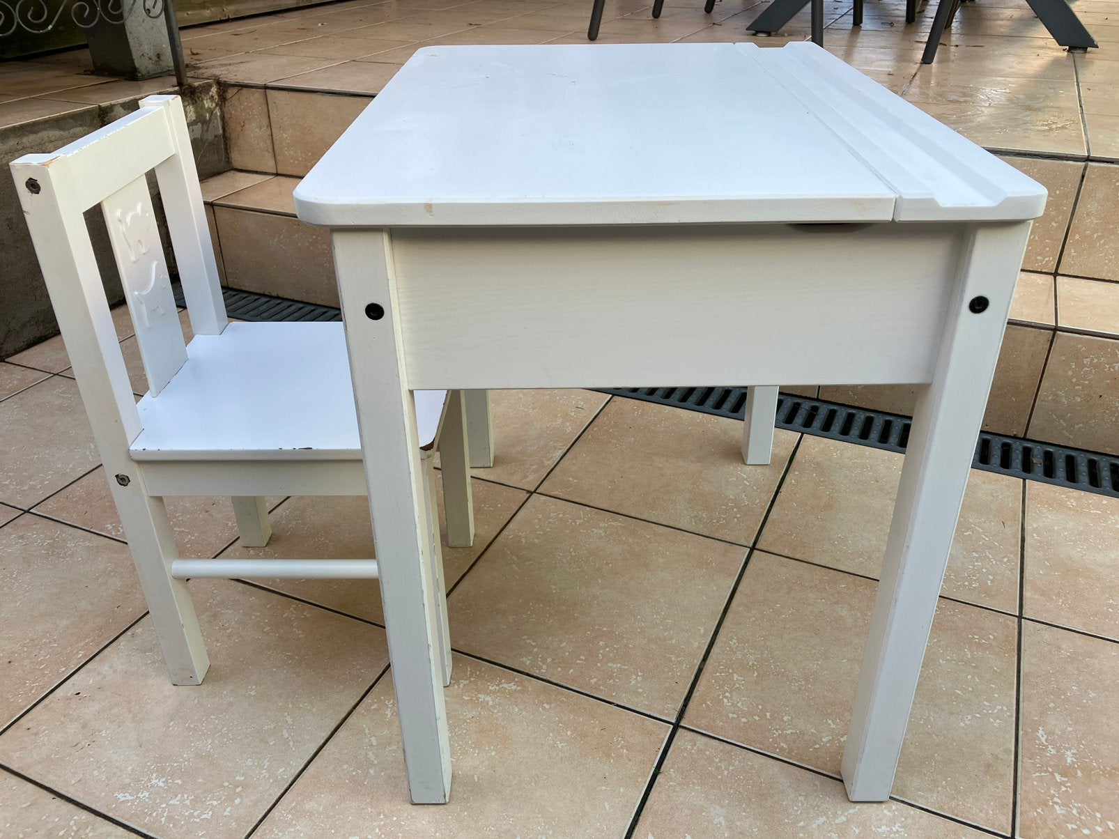 Petit bureau pour enfants H 56cm L 60 cm et la chaise, Enlèvement, Comme neuf