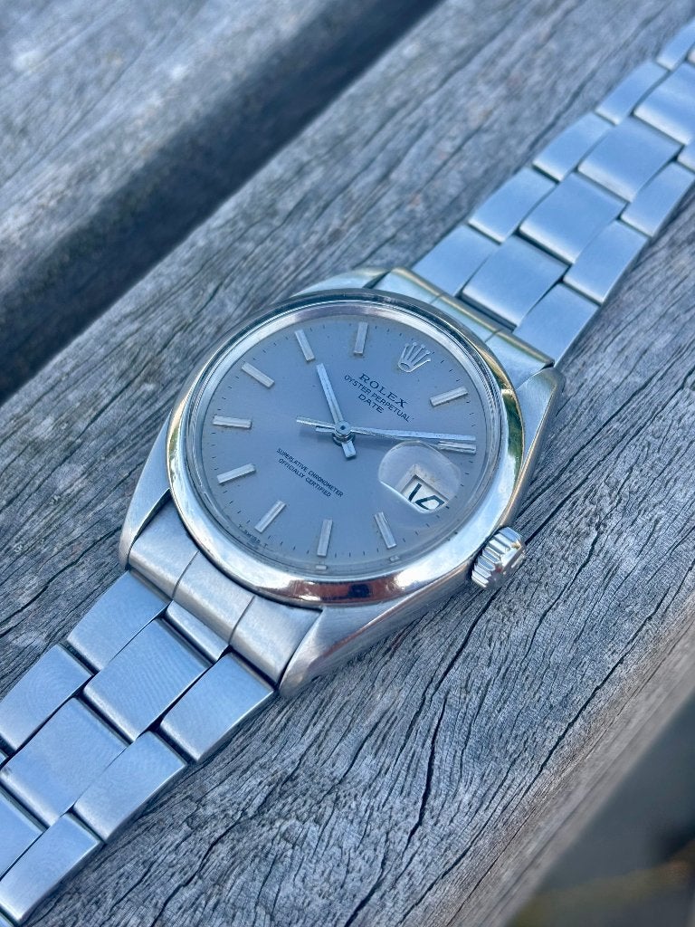 Rolex Date 1500, Handtassen en Accessoires, Horloges | Heren, Ophalen, Staal, Gebruikt, Polshorloge