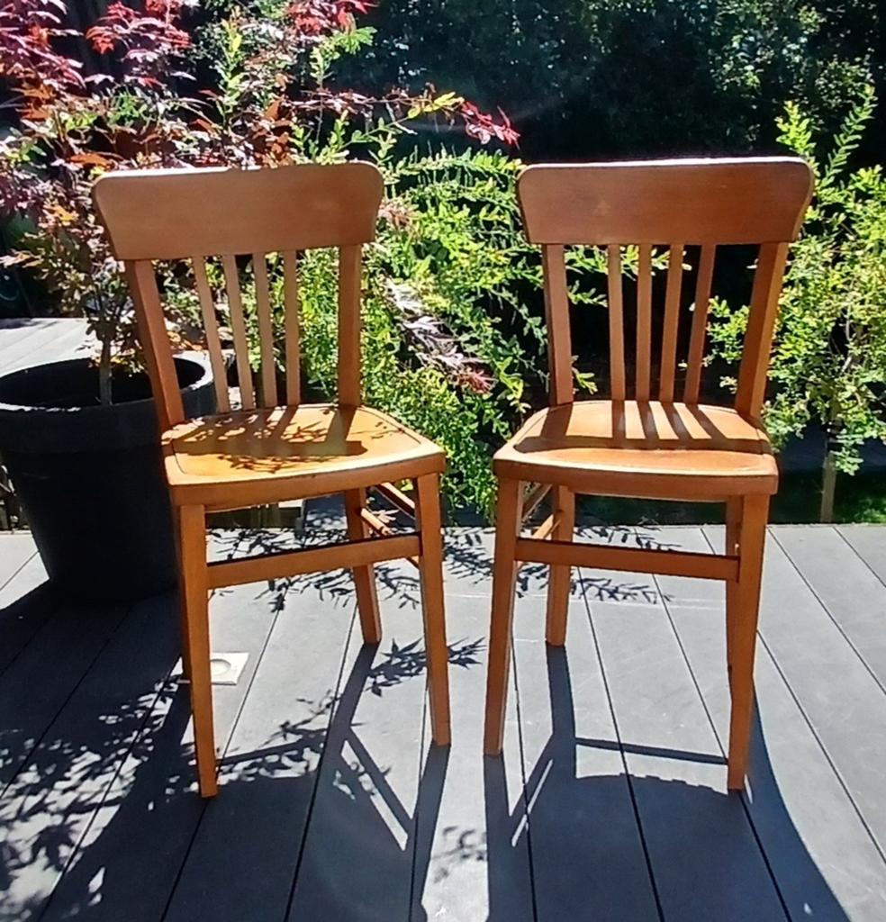 Chaises bistrot vintage Luterma, Maison & Meubles, Chaises, Enlèvement, Utilisé, Bois