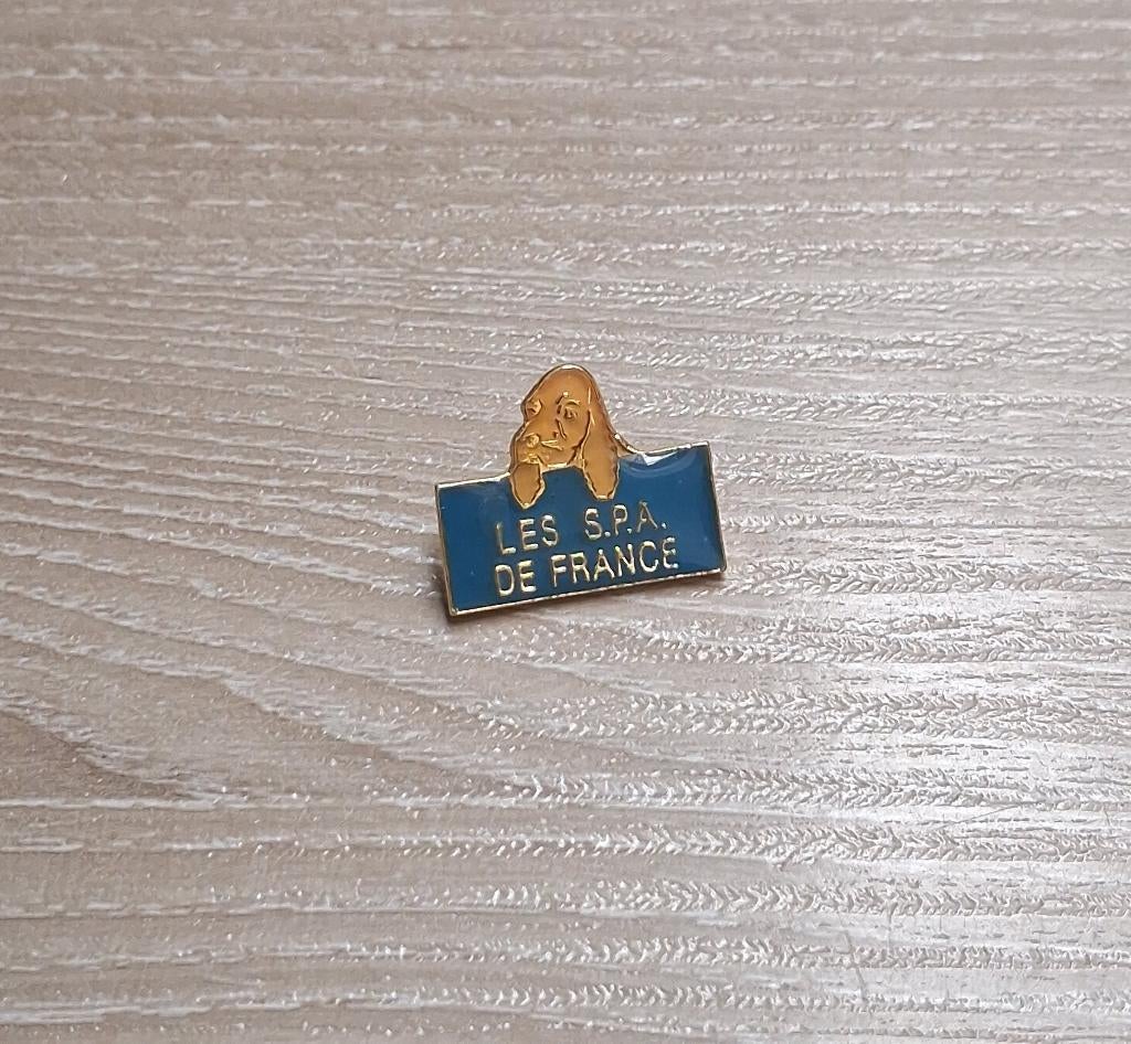 PIN - LES S.P.A. DE FRANCE - HOND - CHIEN, Envoi, Utilisé, Autres sujets/thèmes, Insigne ou Pin's