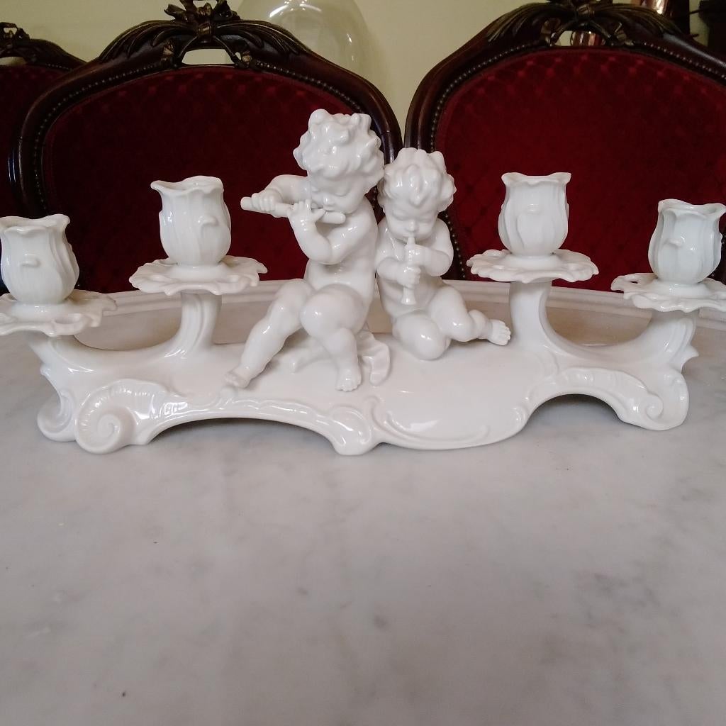 K.Tutter vintage sculptuur kaarsenhouders engeltjes, Antiek en Kunst, Antiek | Keramiek en Aardewerk, Verzenden