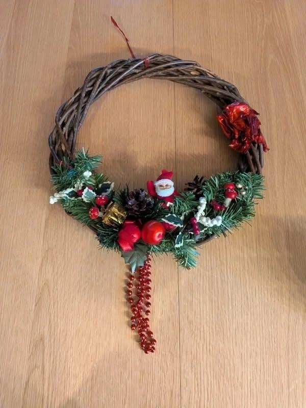Couronne de noel vintage Diamètre 35 cm, Divers, Enlèvement, Comme neuf