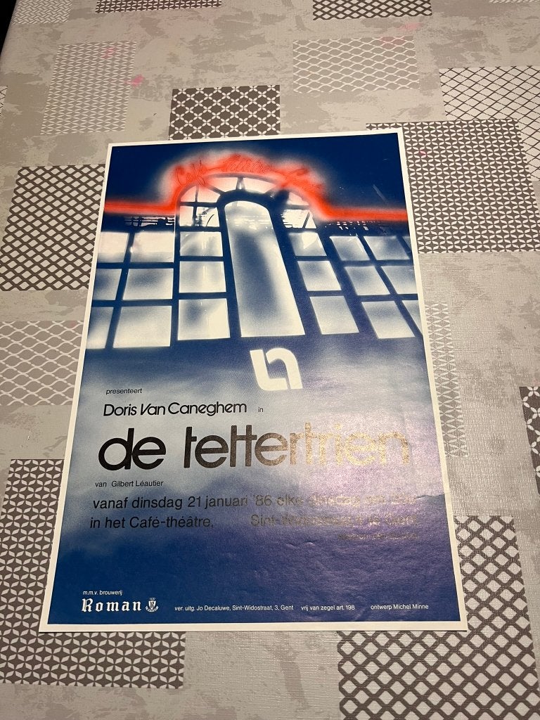 Vintage Poster Café Theatre Gent presenteert de Tettertrien, Rectangulaire vertical, Utilisé, Affiche ou Poster pour porte ou plus grand