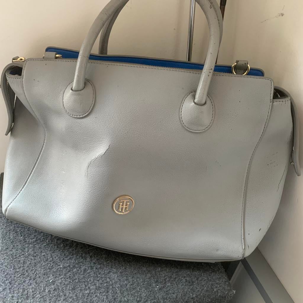 Sac cabas Tommy Hilfiger gris intérieur bleu vif, Enlèvement ou Envoi, Utilisé