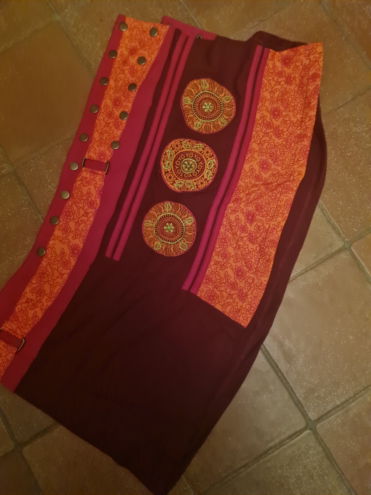 Ibiza rokje rood oranje met drukknoppen Medium, Kleding | Dames, Rokken, Ophalen of Verzenden, Oranje