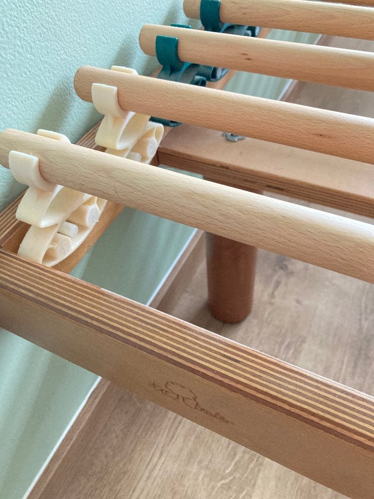 2 lattenbodem metaalvrij 80X200 GreenSleep+nieuwe matrassen, Huis en Inrichting, Ophalen, 80 cm, Bedbodem, 200 cm