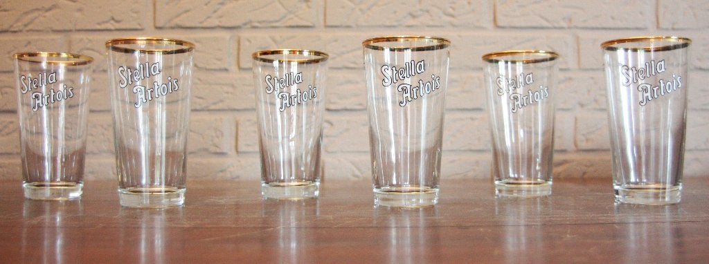 Stella Artois Boerkes 25cl / Oud Logo / Gouden Randje / 60's, Verzamelen, Glas en Drinkglazen, Ophalen of Verzenden, Zo goed als nieuw