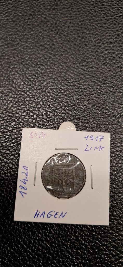 Duits Noodgeld 50 pfennig 1917 Hagen zink, Ophalen of Verzenden