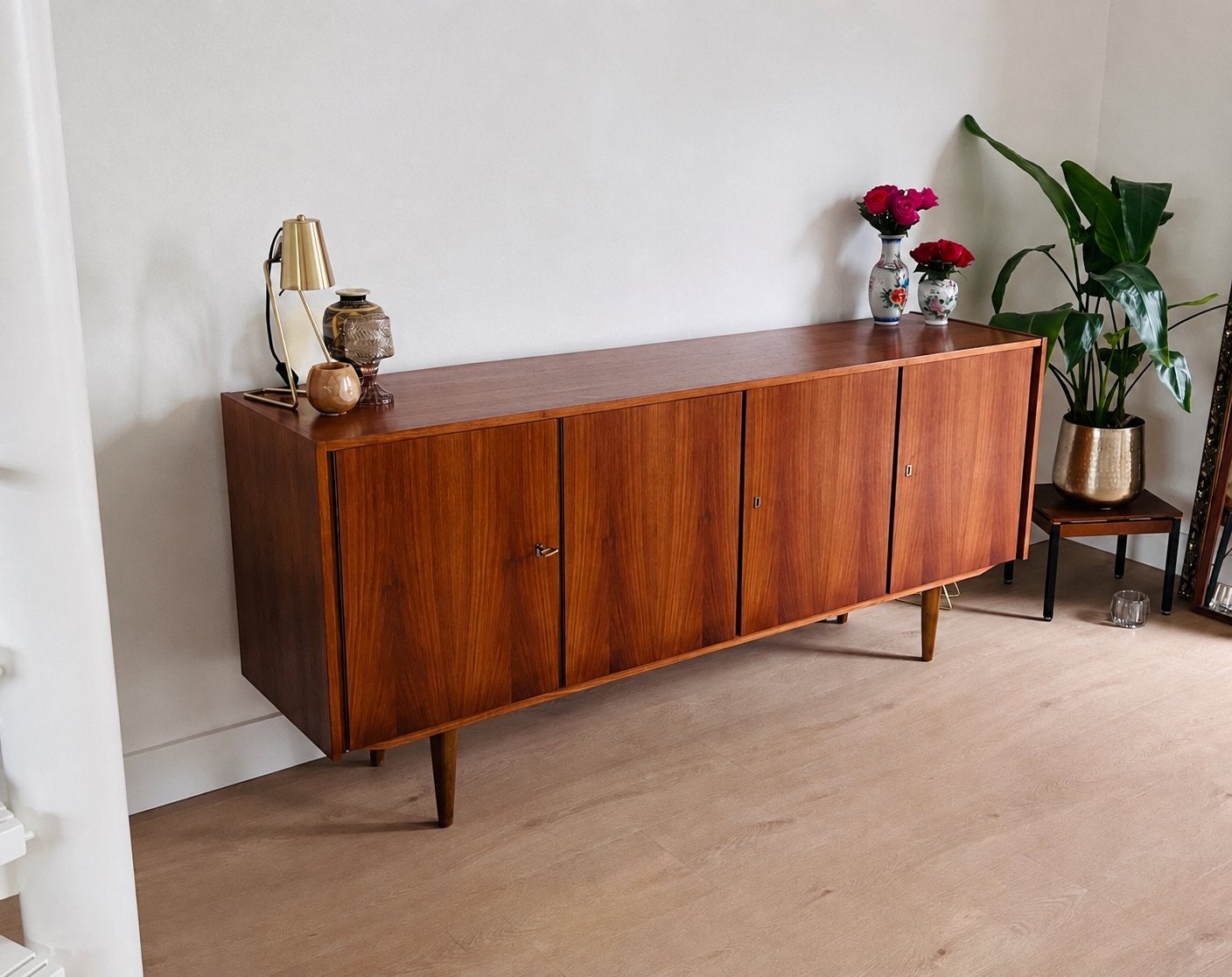 Prachtig Vintage Teak Dressoir – Mid-Century – 179 cm, Ophalen, Met deur(en), 150 tot 200 cm, Zo goed als nieuw
