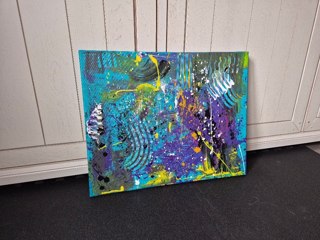Peinture - Nebula Moderna, Antiquités & Art, Art | Peinture | Moderne, Abstrait, Textile, Enlèvement ou Envoi, Peinture acrylique