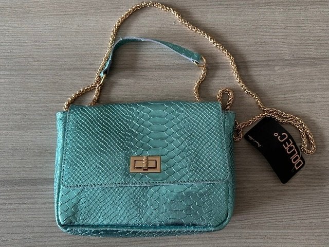 Sac Dolce C turquoise (nr7841), Enlèvement ou Envoi, Neuf, Vert, Sac à main