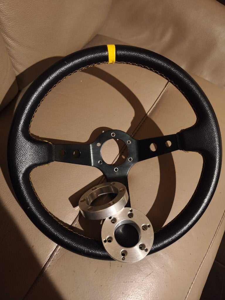 Universele Zwart en Geel Rally/Drift Stuur van echte leer, Ophalen, Nieuw, Overige automerken