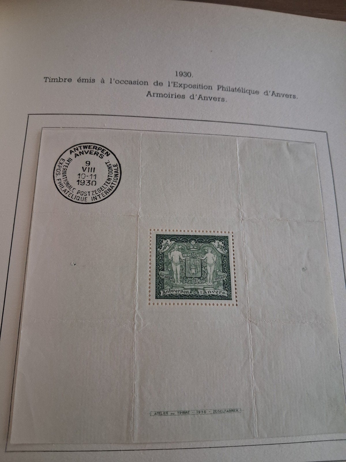 1930 Armoiries  Anvers feuillet, Enlèvement ou Envoi, Anvers