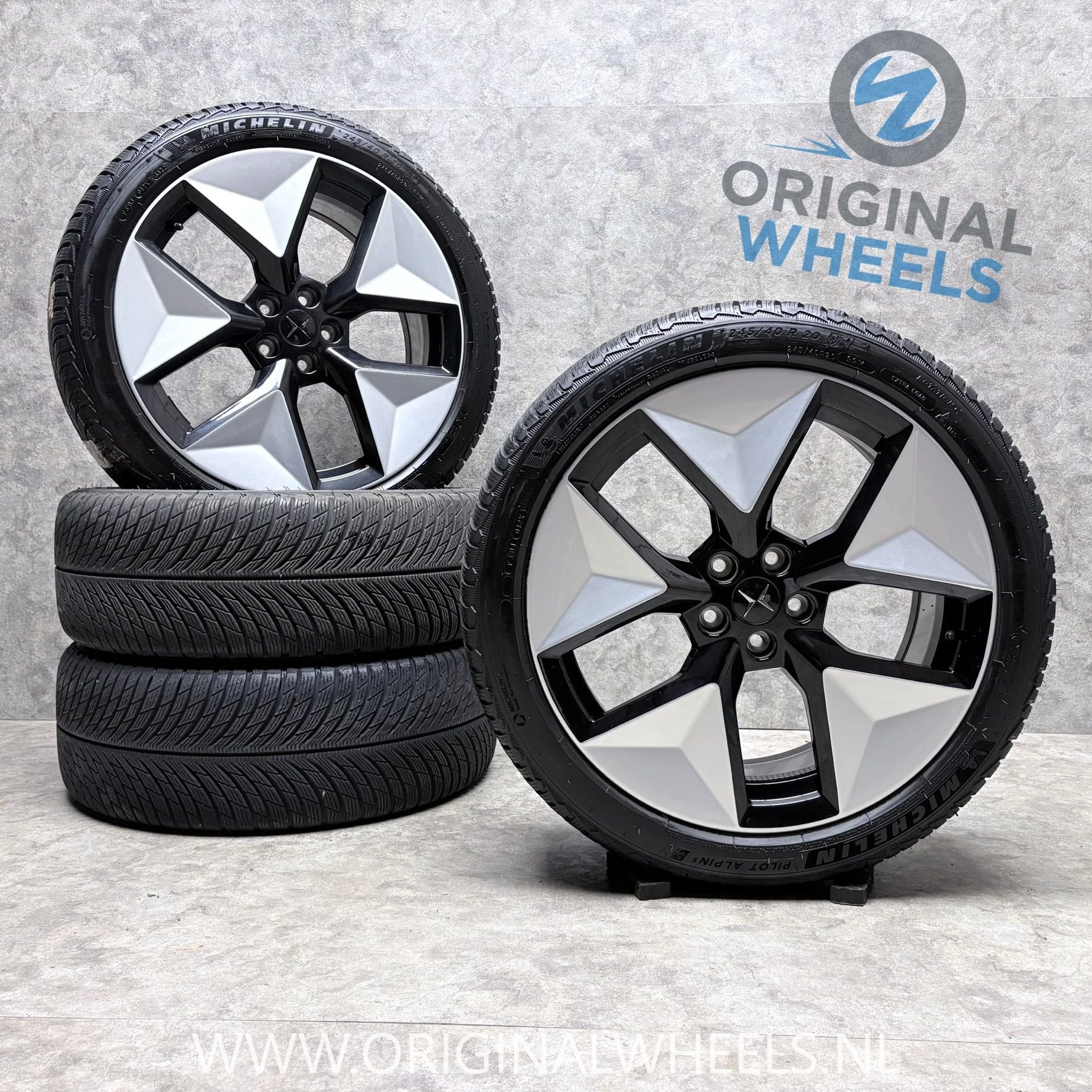 20 inch originele Polestar 2 velgen + winterbanden, -, -, Banden en Velgen, 20 inch