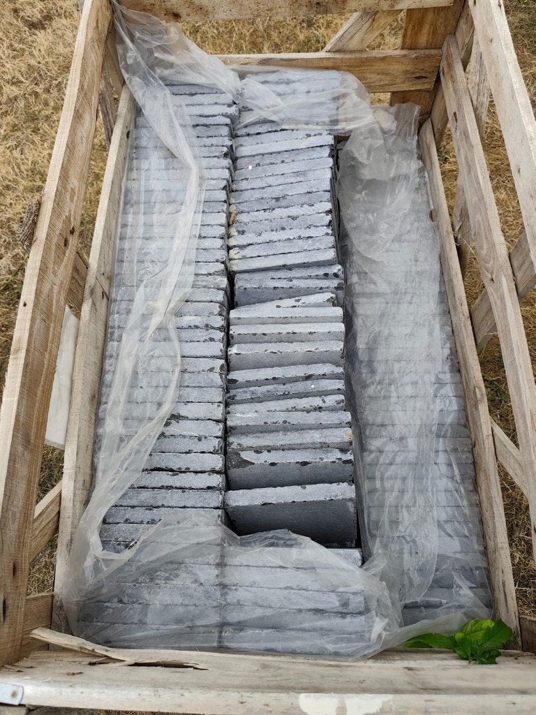 Pierres bleues tambourinées, Neuf, Tuiles de terrasse, 5 à 10 m², Enlèvement