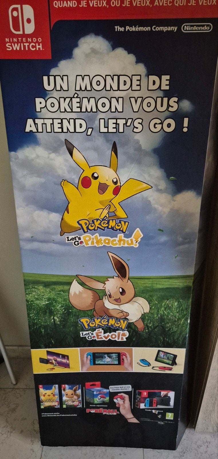 Présentoir Nintendo Let's Go Pikachu switch, Enlèvement