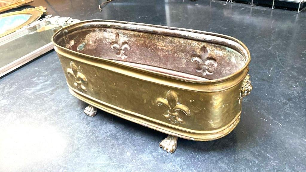 Magnifique ancienne jardinière en cuivre 45 cm, Antiquités & Art, Enlèvement ou Envoi, Cuivre