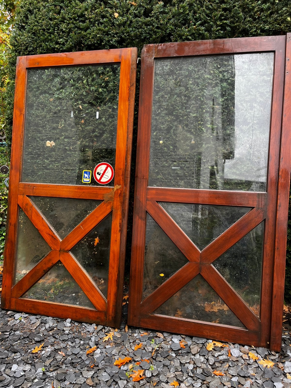 Partij Massief Eiken Buitendeuren (7 stuks} – Landelijke S, Doe-het-zelf en Bouw, Gebruikt, 215 cm of meer, Ophalen, 100 tot 120 cm