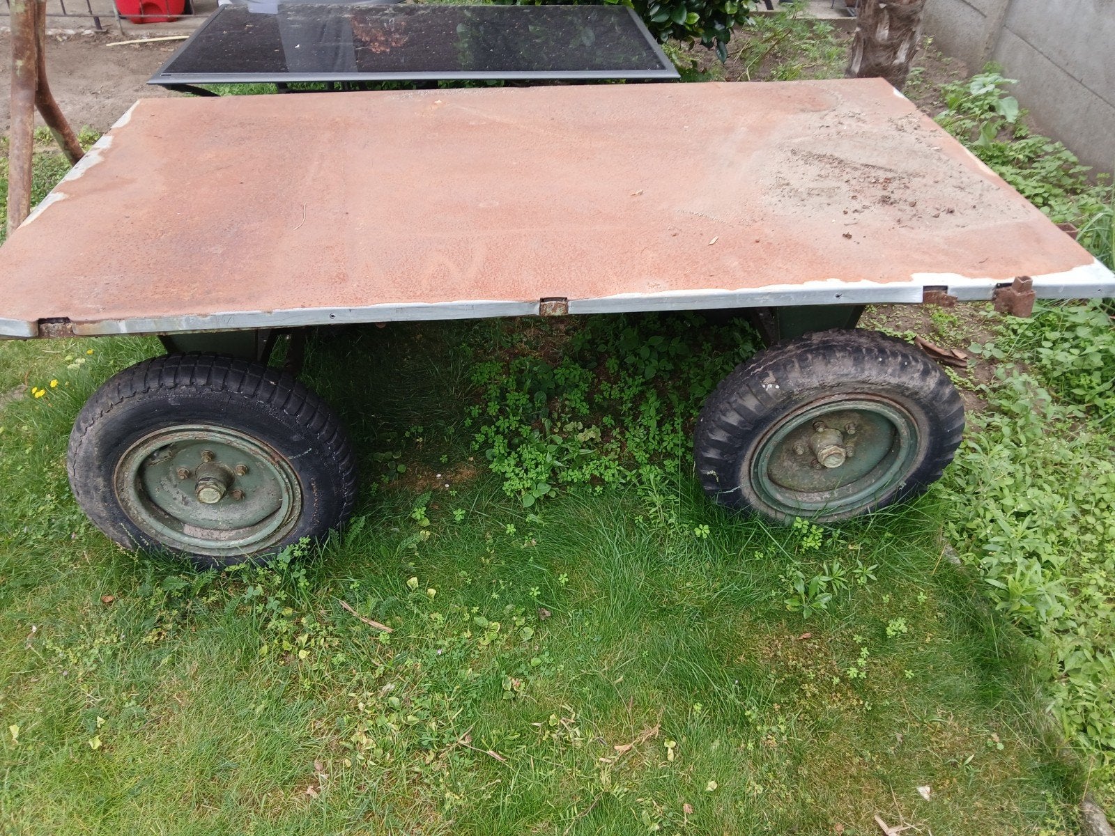 Platte kar , transport wagen zwaarlast aanhanger, Ophalen