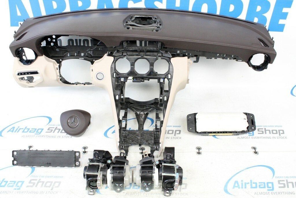 Airbag kit  Tableau de bord brun beige Mercedes W205, Enlèvement ou Envoi, Utilisé