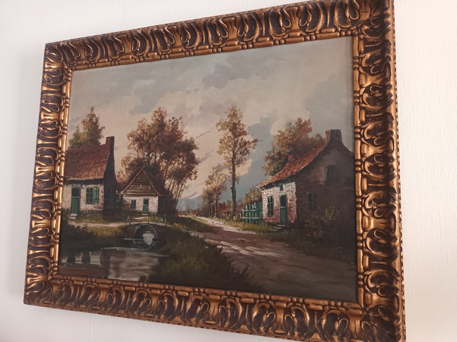schilderij, Antiek en Kunst, Ophalen, Bijzondere lijst, Klassiek, Stads- / dorpsgezicht