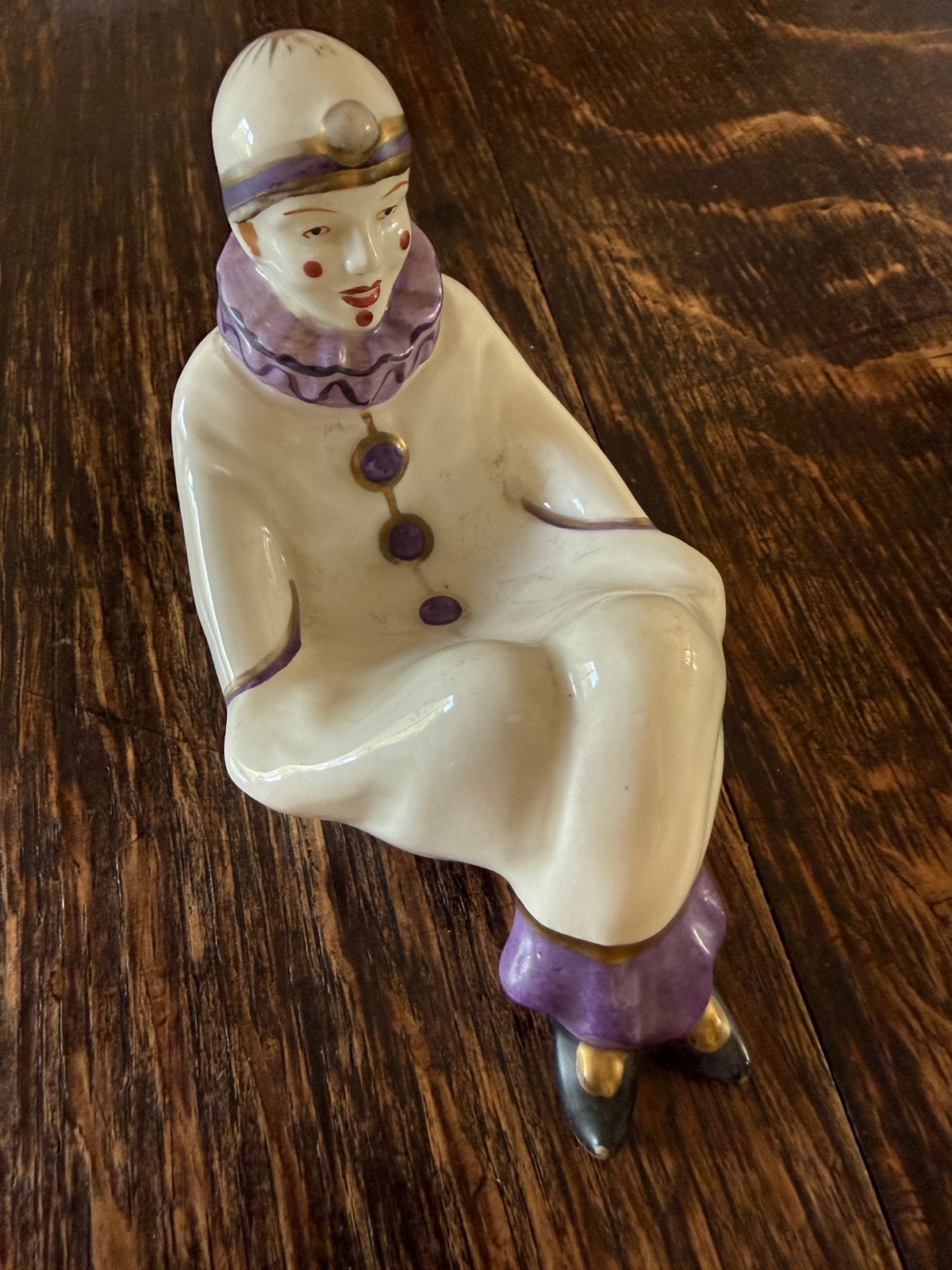 Cendrier décoratif en porcelaine Pierrot vintage — 13 cm, Enlèvement ou Envoi, Utilisé