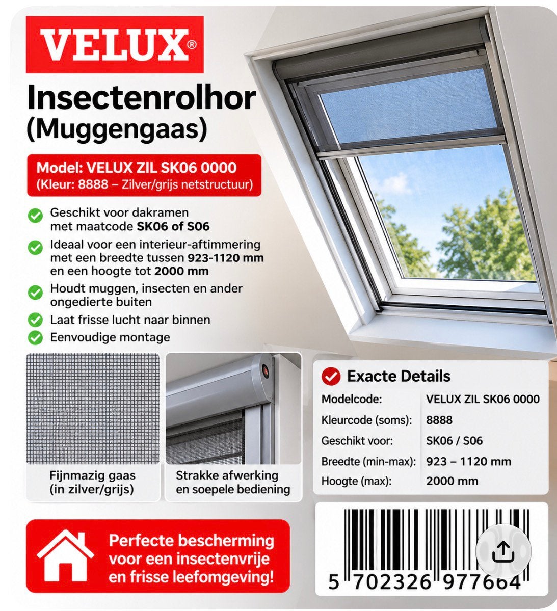 VELUX Insectenrolhor SK06 – Nieuw, ongebruikt!, Ophalen, Nieuw, Dakraam