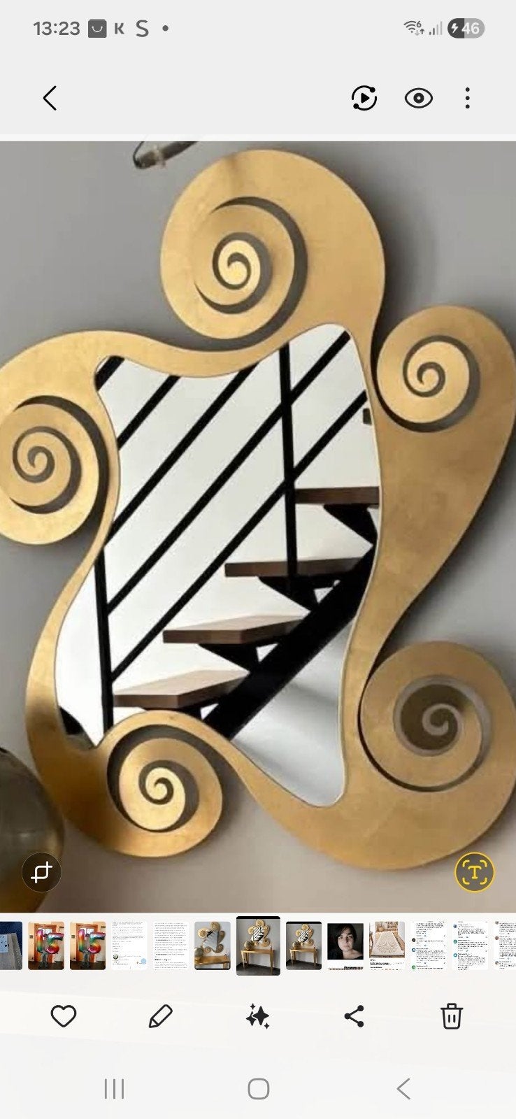 miroir doré, Enlèvement, Autres formes, 50 à 100 cm, 100 à 150 cm
