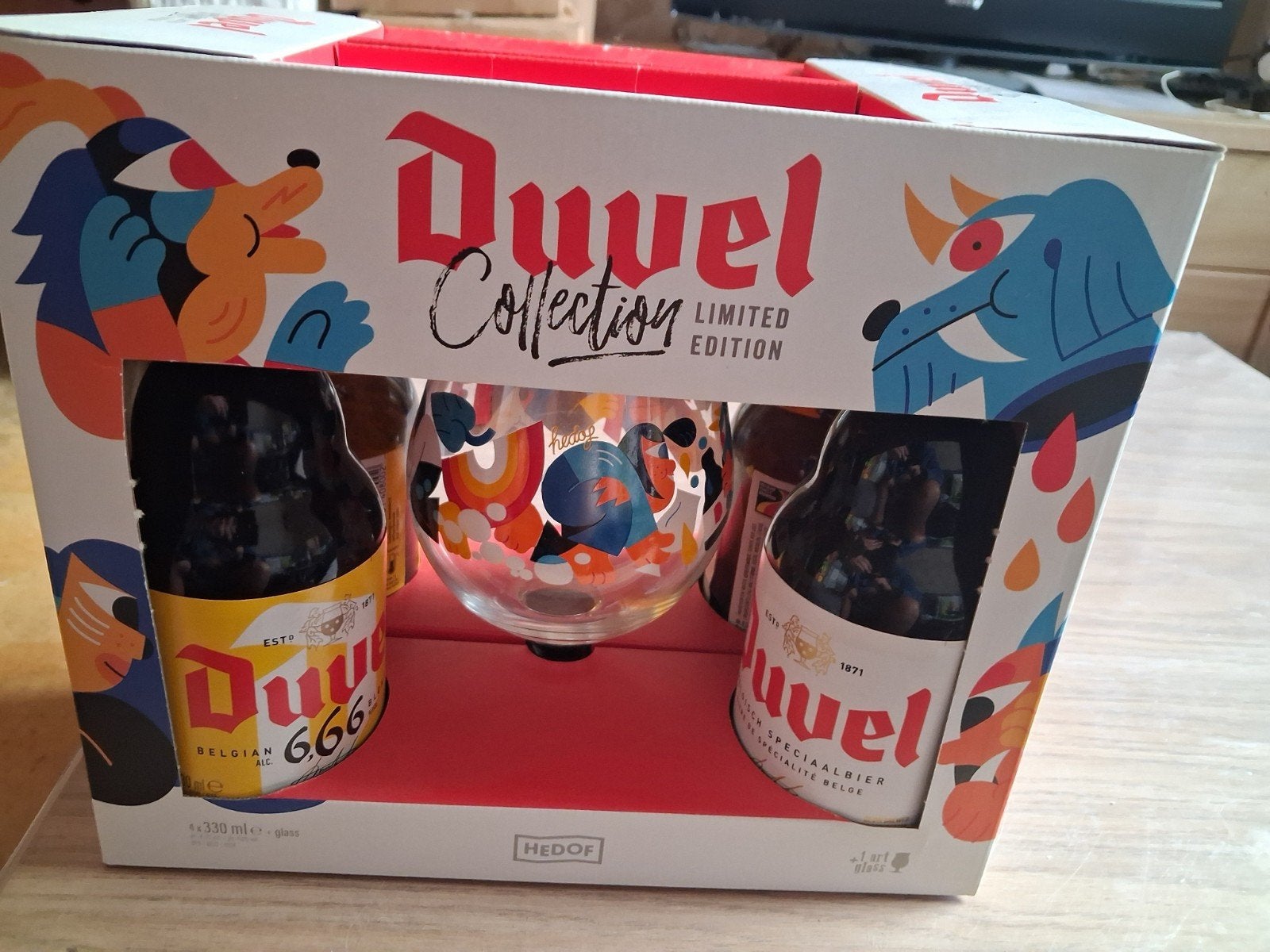 Duvel box Hedof, Ophalen of Verzenden, Flesje(s), Duvel