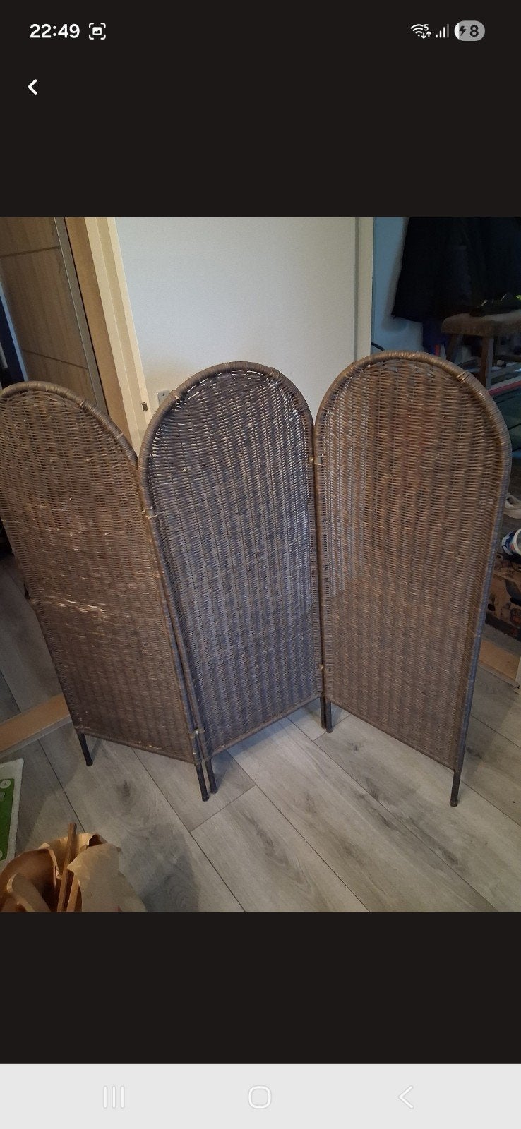 séparateur de pièce vintage en osier et rotin, Enlèvement