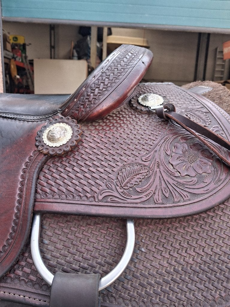 cattleman's zadel, Dieren en Toebehoren, Ophalen of Verzenden, Gebruikt, S (16 of 16.5 inch), Diepe zit