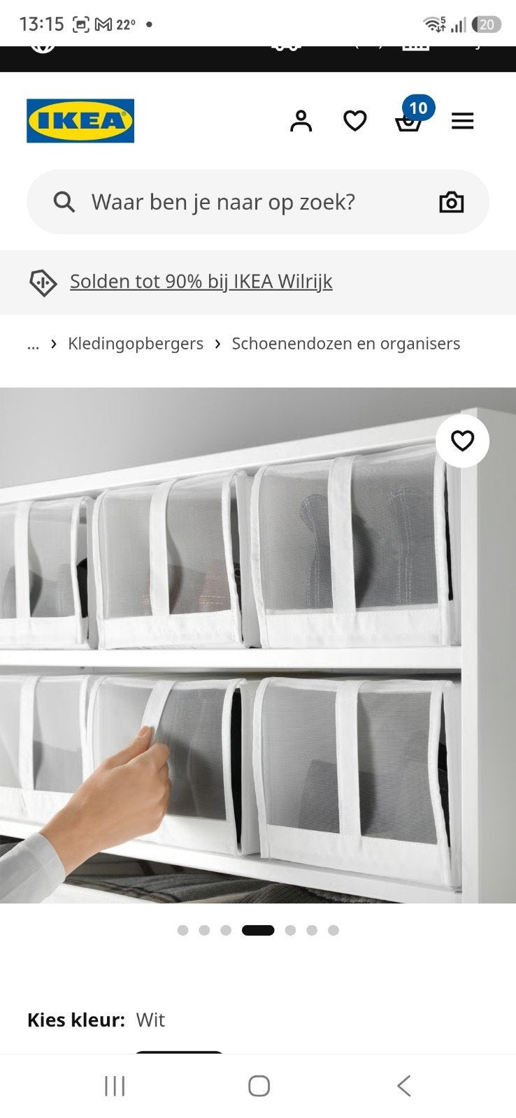 Schoenorganizer van Ikea, Ophalen
