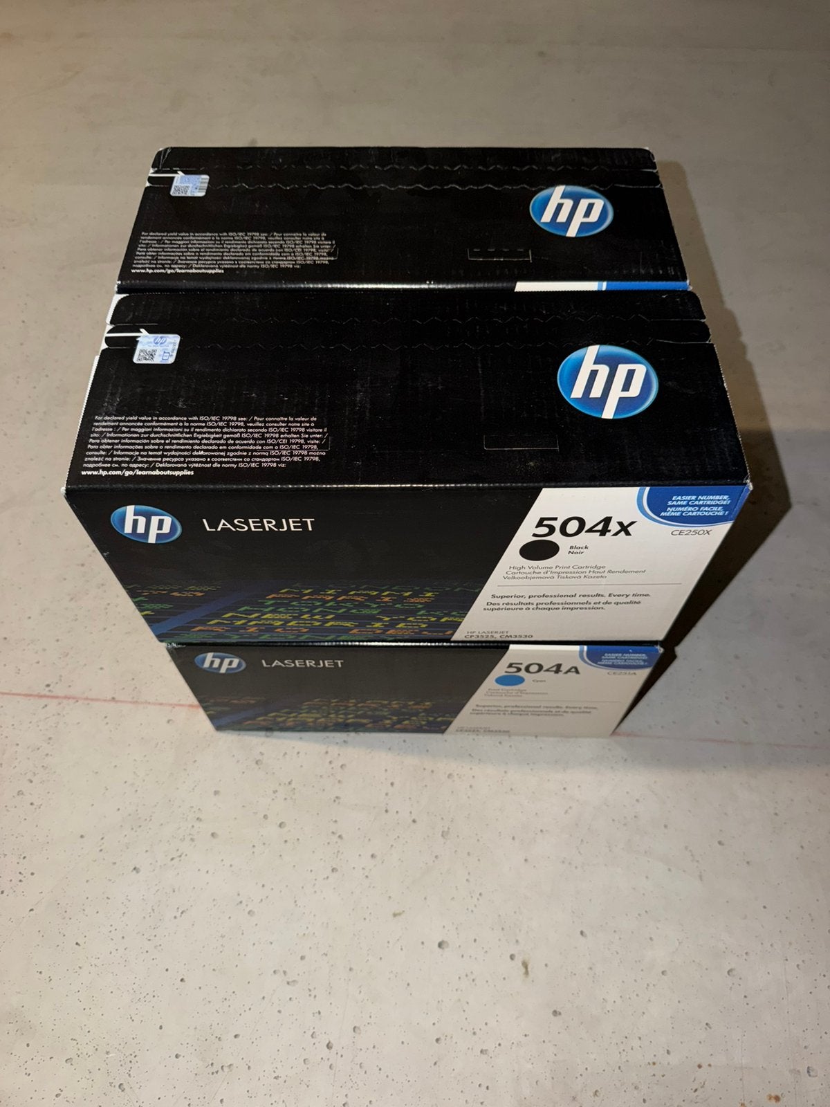 4x Toner 504a, 504x HP : cartouche d'encre, Enlèvement ou Envoi, Comme neuf, Toner