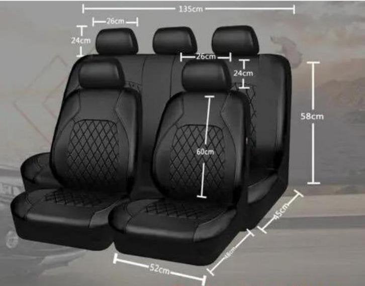 stoelhoezenset compleet pu-leder zwart, Autos : Divers, Accessoires de voiture