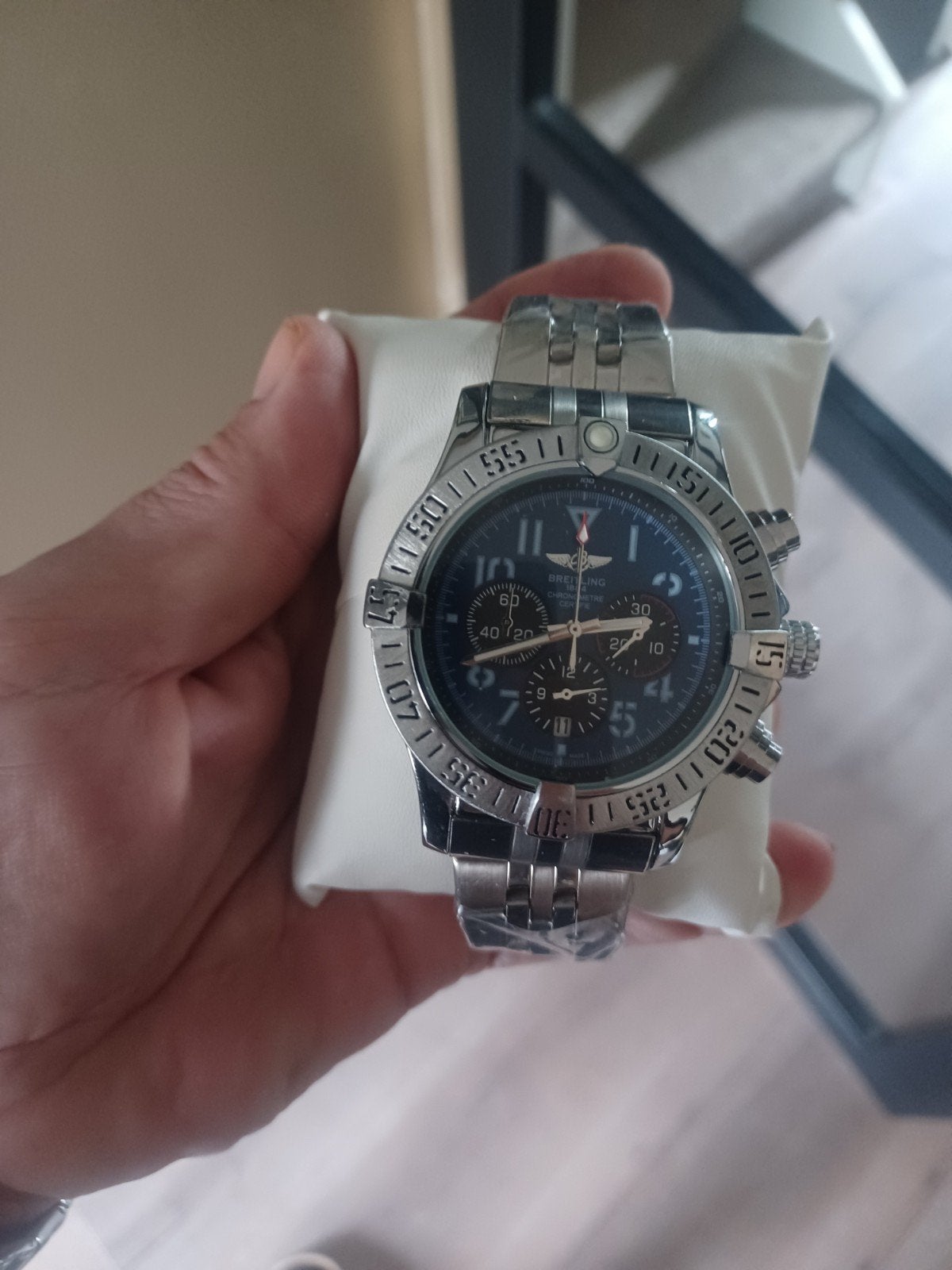Breitling Avenger Chronograph horloge., Bijoux, Sacs & Beauté, Montres | Hommes, Enlèvement ou Envoi, Breitling, Acier, Acier