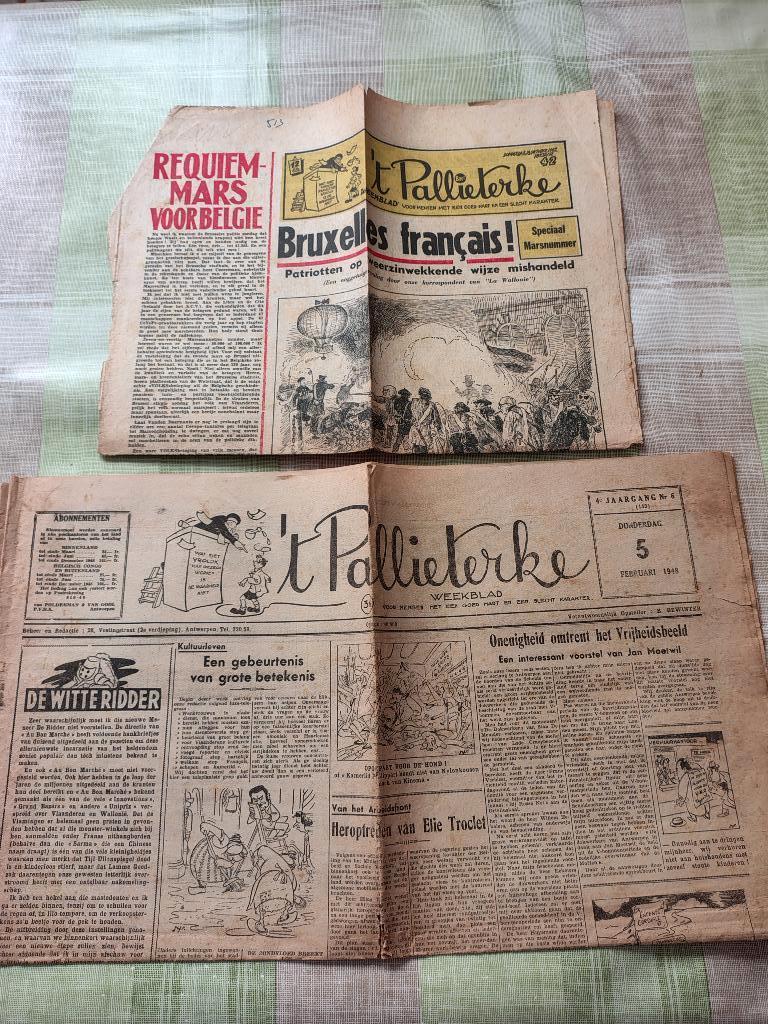 4 Oude kranten pallieterke, Ophalen, 1940 tot 1960, Krant